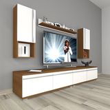 Decoraktiv Eko 5200TA Mdf Beyaz Ceviz Tv Sehpa Ünitesi