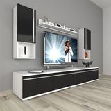 Decoraktiv Eko 5200TA Mdf Beyaz Siyah Tv Sehpa Ünitesi