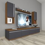 Decoraktiv Eko 5200TA Mdf Ceviz Antrasit Tv Sehpa Ünitesi