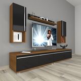 Decoraktiv Eko 5200TA Mdf Ceviz Siyah Tv Sehpa Ünitesi