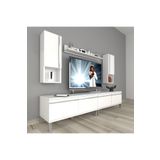 Decoraktiv Eko 5200TA Mdf Krom Ayaklı 200x40x48 cm Beyaz Antrasit Tv Ünitesi