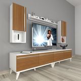 Decoraktiv Eko 5200TA Mdf Retro 200x40x48 cm Beyaz Ceviz Tv Ünitesi