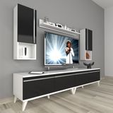 Decoraktiv Eko 5200TA Mdf Retro 200x40x48 cm Beyaz Siyah Tv Ünitesi