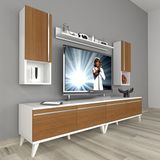 Decoraktiv Eko 5200TA Mdf Retro Beyaz Ceviz Tv Sehpa Ünitesi