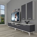 Decoraktiv Eko 5220D Mdf Retro Tv Ünitesi Tv Sehpası - Beyaz - Antrasit