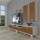 Decoraktiv Eko 5220D Mdf Retro Tv Ünitesi Tv Sehpası - Ceviz - Beyaz