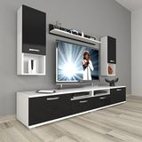 Decoraktiv Eko 5220DA Mdf Beyaz Siyah Tv Sehpa Ünitesi