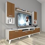 Decoraktiv Eko 5220DA Mdf Retro Tv Ünitesi Tv Sehpası - Beyaz - Ceviz
