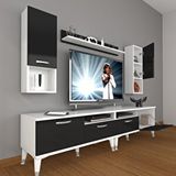 Decoraktiv Eko 5220DA Mdf Silver Beyaz Siyah Tv Sehpa Ünitesi