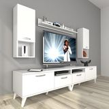 Decoraktiv Eko 5220da SLM Retro TV Sehpa Ünitesi - Parlak Beyaz