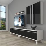 Decoraktiv Eko 5220t Mdf Retro Tv Ünitesi Tv Sehpası - Beyaz Siyah