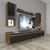 Decoraktiv Eko 5220ta Mdf Krom Ayaklı Tv Ünitesi Tv Sehpası Ceviz-Siyah