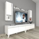 Decoraktiv Eko 5220TA Mdf Retro Parlak Beyaz Tv Sehpa Ünitesi