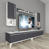 Decoraktiv Eko 5220ta Mdf Retro Tv Ünitesi Tv Sehpası - Beyaz Antrasit