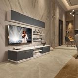 Decoraktiv EKO 5B Mdf Dvd Beyaz Antrasit Tv Ünitesi