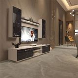 Decoraktiv EKO 5D Mdf Dvd Beyaz Siyah Mermer Tv Ünitesi
