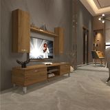 Decoraktiv EKO 5D Mdf Dvd Naturel Pera Krom Ayaklı Tv Ünitesi