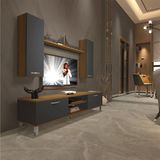 Decoraktiv EKO 5D Mdf Dvd Pera Antrasit Krom Ayaklı Tv Ünitesi