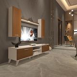 Decoraktiv Eko 5d MDF Dvd Retro TV Sehpa Ünitesi - Beyaz Ceviz