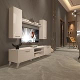 Decoraktiv Eko 5d MDF Dvd Retro TV Sehpa Ünitesi - Parlak Beyaz