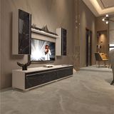 Decoraktiv EKO 5D Mdf Std Beyaz Siyah Mermer Tv Ünitesi