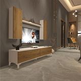 Decoraktiv EKO 5D Mdf Std Pera Beyaz Gold Tv Ünitesi
