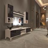 Decoraktiv EKO 5DA Mdf Dvd Beyaz Siyah Mermer Gold Tv Ünitesi