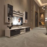 Decoraktiv EKO 5DA Mdf Dvd Beyaz Siyah Mermer Tv Ünitesi