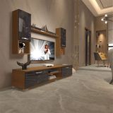 Decoraktiv EKO 5DA Mdf Dvd Ceviz Siyah Mermer Tv Ünitesi