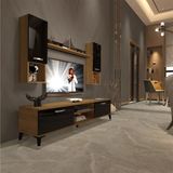 Decoraktiv EKO 5DA Mdf Dvd Pera Siyah Silver Tv Ünitesi