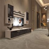 Decoraktiv EKO 5DA Mdf Std Beyaz Siyah Mermer Tv Ünitesi