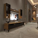 Decoraktiv EKO 5DA Mdf Std Pera Siyah Gold Tv Ünitesi