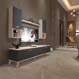 Decoraktiv Eko 5da MDF STD Retro TV Sehpa Ünitesi - Beyaz Antrasit