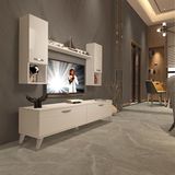 Decoraktiv Eko 5da MDF STD Retro TV Sehpa Ünitesi - Parlak Beyaz