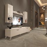 Decoraktiv Eko 5da SLM STD Retro TV Sehpa Ünitesi - Parlak Beyaz