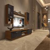 Decoraktiv EKO 5DAB Mdf Dvd Ceviz Siyah Mermer Tv Ünitesi