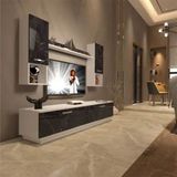 Decoraktiv EKO 5DAB Mdf Std Beyaz Siyah Mermer Tv Ünitesi