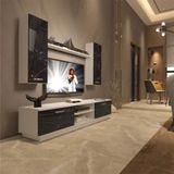 Decoraktiv EKO 5DB Mdf Dvd Beyaz Siyah Mermer Tv Ünitesi