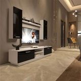 Decoraktiv EKO 5DB Mdf Dvd Beyaz Siyah Tv Ünitesi