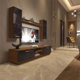 Decoraktiv EKO 5DB Mdf Dvd Ceviz Siyah Mermer Tv Ünitesi