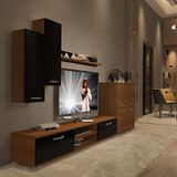 Decoraktiv Eko 6 Mdf Dvd Ceviz Siyah Tv Sehpa Ünitesi