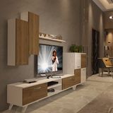 Decoraktiv Eko 6 MDF Dvd Retro TV Sehpa Ünitesi - Beyaz Pera