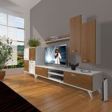 Decoraktiv Eko 6 Mdf Dvd Retro Tv Ünitesi Tv Sehpası Ceviz Beyaz - Ceviz - Beyaz