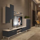 Decoraktiv Eko 6 Mdf Dvd Silver Beyaz Antrasit Tv Sehpa Ünitesi