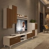 Decoraktiv Eko 6 Mdf Dvd Silver Beyaz Ceviz Tv Sehpa Ünitesi