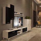 Decoraktiv Eko 6 Mdf Dvd Silver Beyaz Siyah Tv Sehpa Ünitesi