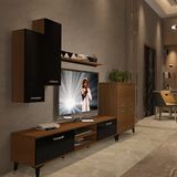 Decoraktiv Eko 6 Mdf Dvd Silver Ceviz Siyah Tv Sehpa Ünitesi