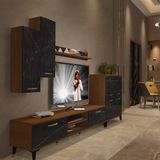 Decoraktiv Eko 6 Mdf Dvd Silver Tv Ünitesi Tv Sehpası - Ceviz Siyah Mermer