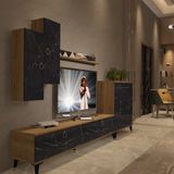 Decoraktiv Eko 6 Mdf Std Gold Tv Ünitesi Tv Sehpası - Pera Siyah Mermer - Pera - Siyah Mermer