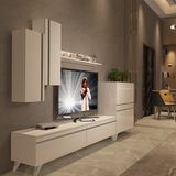 Decoraktiv Eko 6 MDF STD Retro TV Sehpa Ünitesi - Parlak Beyaz